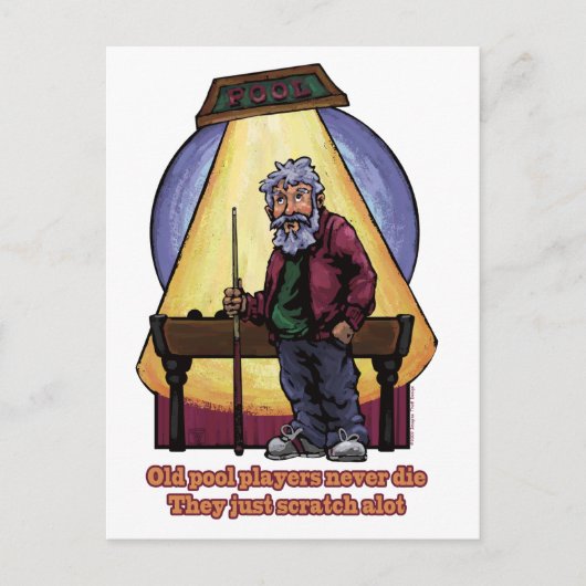 ベテランのプールプレーヤー ポストカード (正面)