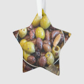 ベテランの黒と緑のオリーブ オーナメント (正面)