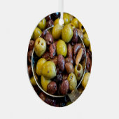 ベテランの黒と緑のオリーブ メタルオーナメント (正面右)