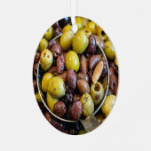 ベテランの黒と緑のオリーブ メタルオーナメント (正面左)