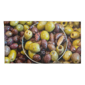 ベテランの黒と緑のオリーブ 枕カバー (裏面-右)