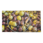 ベテランの黒と緑のオリーブ 枕カバー (裏面-左)