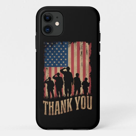ベテランズ・デー アメリカ国旗 ヴィンテージ 感謝 Case-Mate iPhoneケース (裏面)