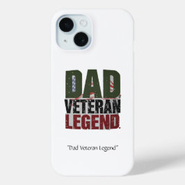 ベテラン伝説お父さんケース - 面白い軍関係のギフト iPhone 15ケース