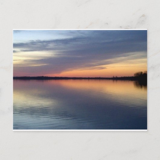 ベテラン州アルバーグのシャンプレーン湖の夕日 ポストカード (正面)