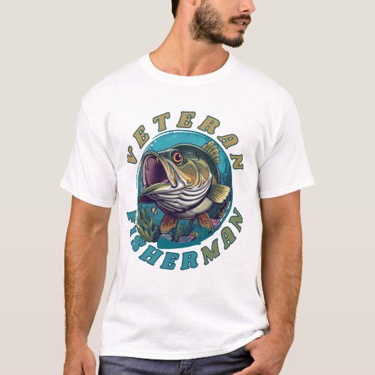 ベテラン漁師 メンズTシャツ Tシャツ (正面)