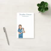 ベテリアン動物医の獣医で子犬を飼っている女性 ポストイット (オフィス)