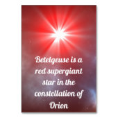 ベテルギウス テーブルナンバー (裏面)