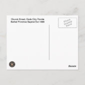 ベテルバ初期のプティストダデシティFL ポストカード (裏面)