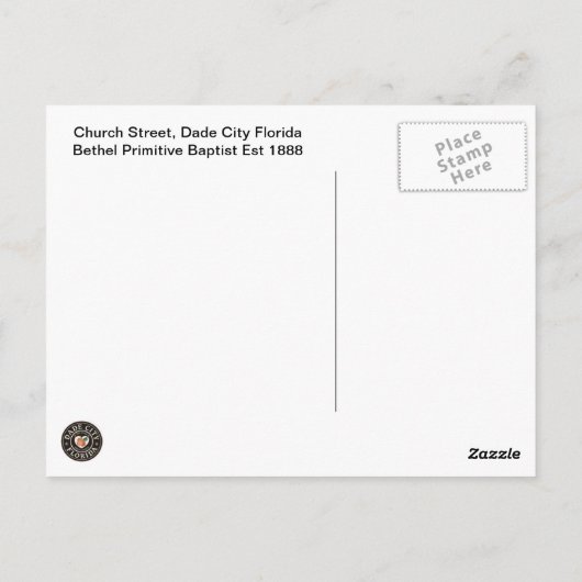 ベテルバ初期のプティストダデシティFL ポストカード (裏面)