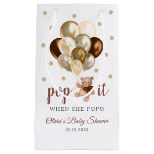 ベディベアポップ・アートのは、ベビーシャワーをポップする時に スモールペーパーバッグ