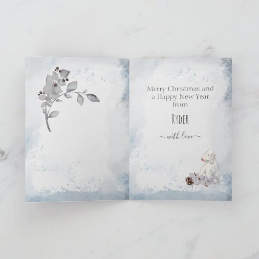 ベディントンカスタマイズテリア母のクリスマス シーズンカード (内部)