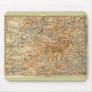 ベデカーの旅行ガイドからの1909年のAdirondacksの地図 マウスパッド