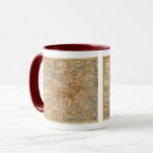 ベデカーの旅行ガイドからの1909年のAdirondacksの地図 マグカップ (正面左)