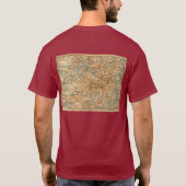 ベデカーの旅行ガイドからの1909年のAdirondacksの地図 Tシャツ (裏面)