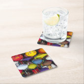 ベトカラフルナぶら下がったム提灯  スクエアペーパーコースター (インサイチュ)