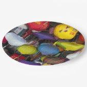 ベトカラフルナぶら下がったム提灯  ペーパープレート (アングル)