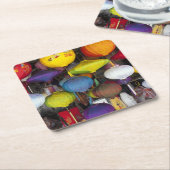 ベトカラフルナムランタン スクエアペーパーコースター (アングル)