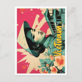 ベトナポップ・アートのムアートトラベルイラストレーション ポストカード