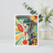 ベトナポップ・アートのムアートトラベルイラストレーション ポストカード (スタンド正面)