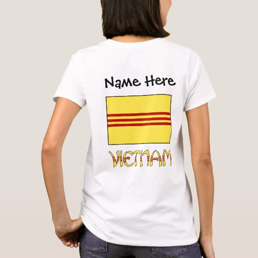 ベトナムと南ベトナム国旗の名前 Tシャツ (裏面)
