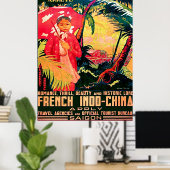 ベトナムのサイゴン市からのレディ、ヴィンテージ旅行 ポスター (ホームオフィス)