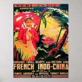 ベトナムのサイゴン市からのレディ、ヴィンテージ旅行 ポスター (正面)