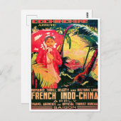 ベトナムのサイゴン市からのレディ、ヴィンテージ旅行 ポストカード (正面/裏面)