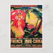 ベトナムのサイゴン市からのレディ、ヴィンテージ旅行 ポストカード (正面)