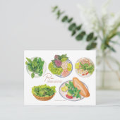 ベトナムのサイドディッシュ野菜 ポストカード (スタンド正面)