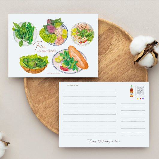 ベトナムのサイドディッシュ野菜 ポストカード