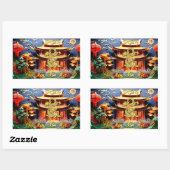 ベトナムのドラゴンニューイヤー2024テンプルRS 長方形シール (シート)