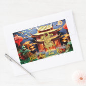 ベトナムのドラゴンニューイヤー2024テンプルRS 長方形シール (封筒)