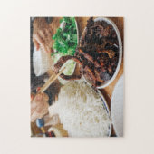 ベトナムのパン茶焼き豚麺食品 ジグソーパズル (縦)