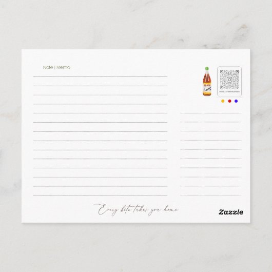 ベトナムのフレッシュ転が春-レシピはがき ポストカード (裏面)