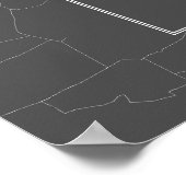 ベトナムのホーチミン市（白と黒） ポスター (角)