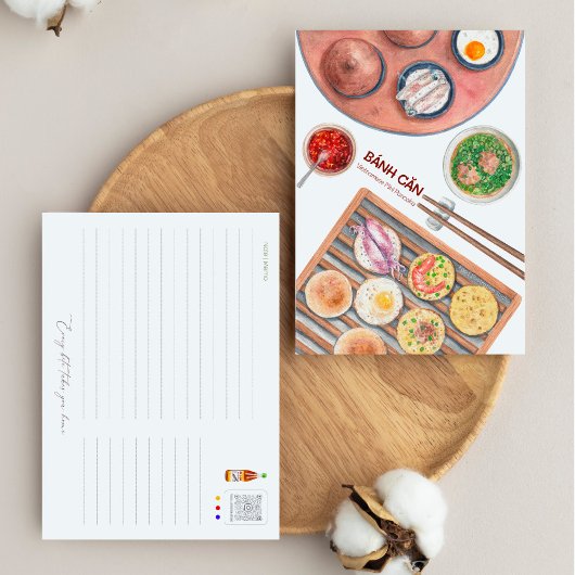 ベトナムのミニライスパンケーキ葉書 – BANH CAN ポストカード