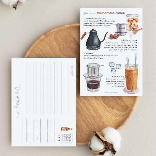 ベトナムのミルクコーヒー葉書の作り方 シーズンポストカード