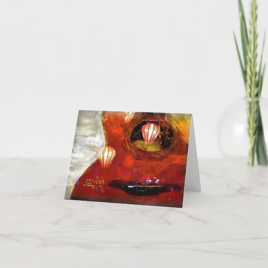 ベトナムのランタン折り紙カード サンキューカード (正面)