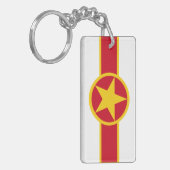 ベトナムの国軍丸の旗のシンボルの円の軍av キーホルダー (正面左)