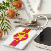 ベトナムの国軍丸の旗のシンボルの円の軍av キーホルダー (正面右)