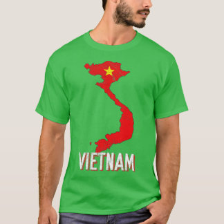 ベトナムの地図ベトナム国旗 Tシャツ