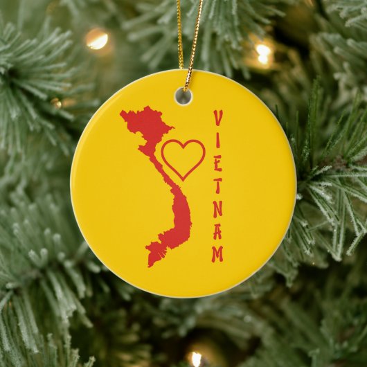 ベトナムの地図 セラミックオーナメント (ツリー)