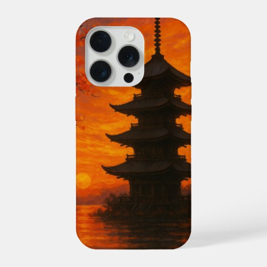 ベトナムの夕焼けパゴダ携帯ケース iPhoneケース (裏面)