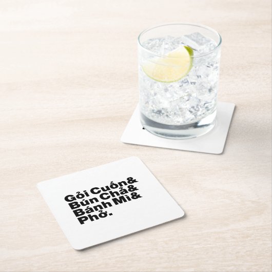 ベトナムの屋台料理 スクエアペーパーコースター (インサイチュ)