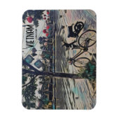 ベトナムの提灯をカスタマイズ可能な日付 マグネット (縦)