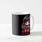 ベトナムの新年少女と赤いドラゴン コーヒーマグカップ (正面右)