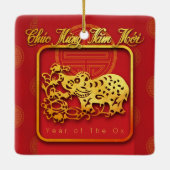 ベトナムの新年OX紙カットCRO セラミックオーナメント (裏面)