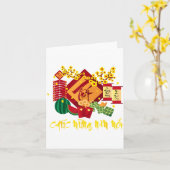 ベトナムの旧正月 2026 テト ベト チュック ムン カード (黄色い花)