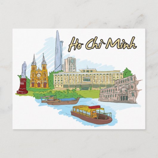 ベトナムの有名な都市ホーチミン ポストカード (正面)
